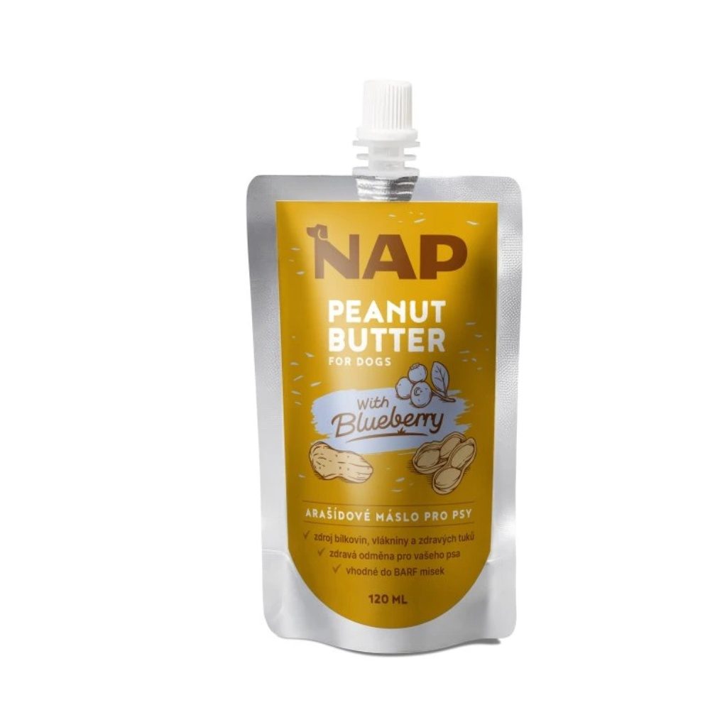 NAP Arašídové máslo pro psy, borůvka 120ml