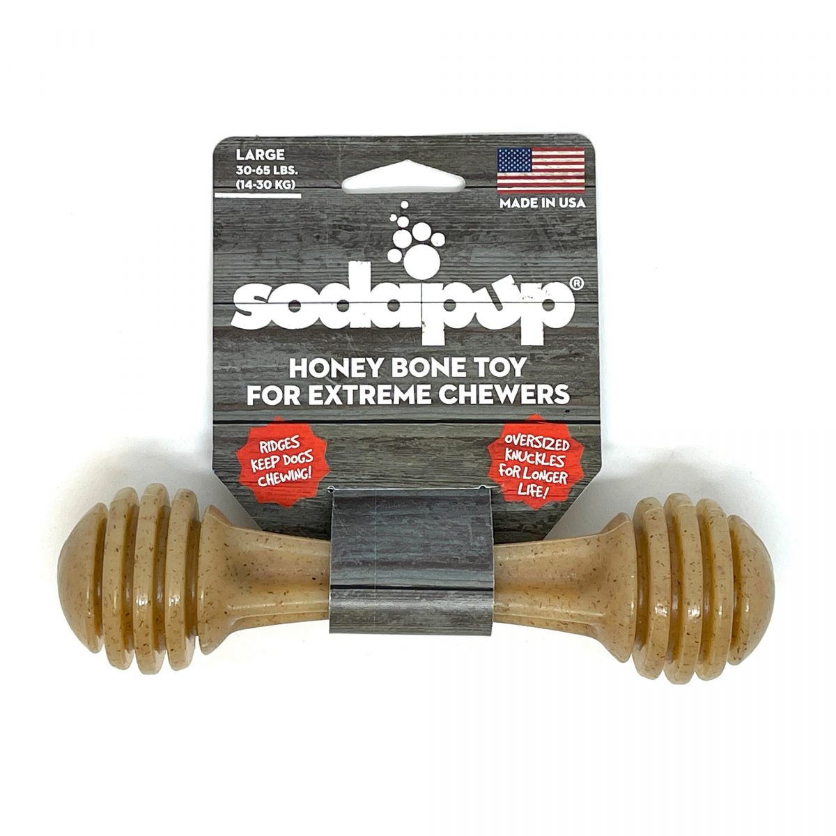 SodaPup Honey bone, odolná nylonová žvýkací hračka, large