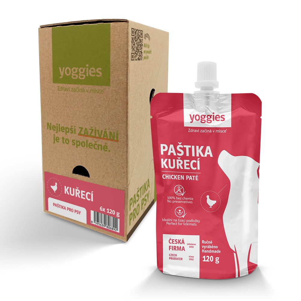 Yoggies paštika - kuřecí maso (krabice) 6x120g