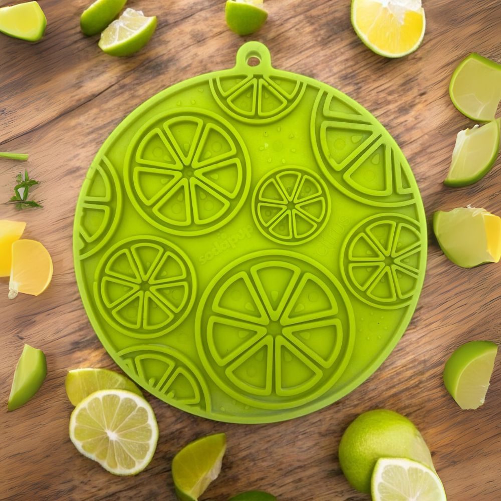SodaPup lízací podložka s přísavkami Citrón - limetkově zelená