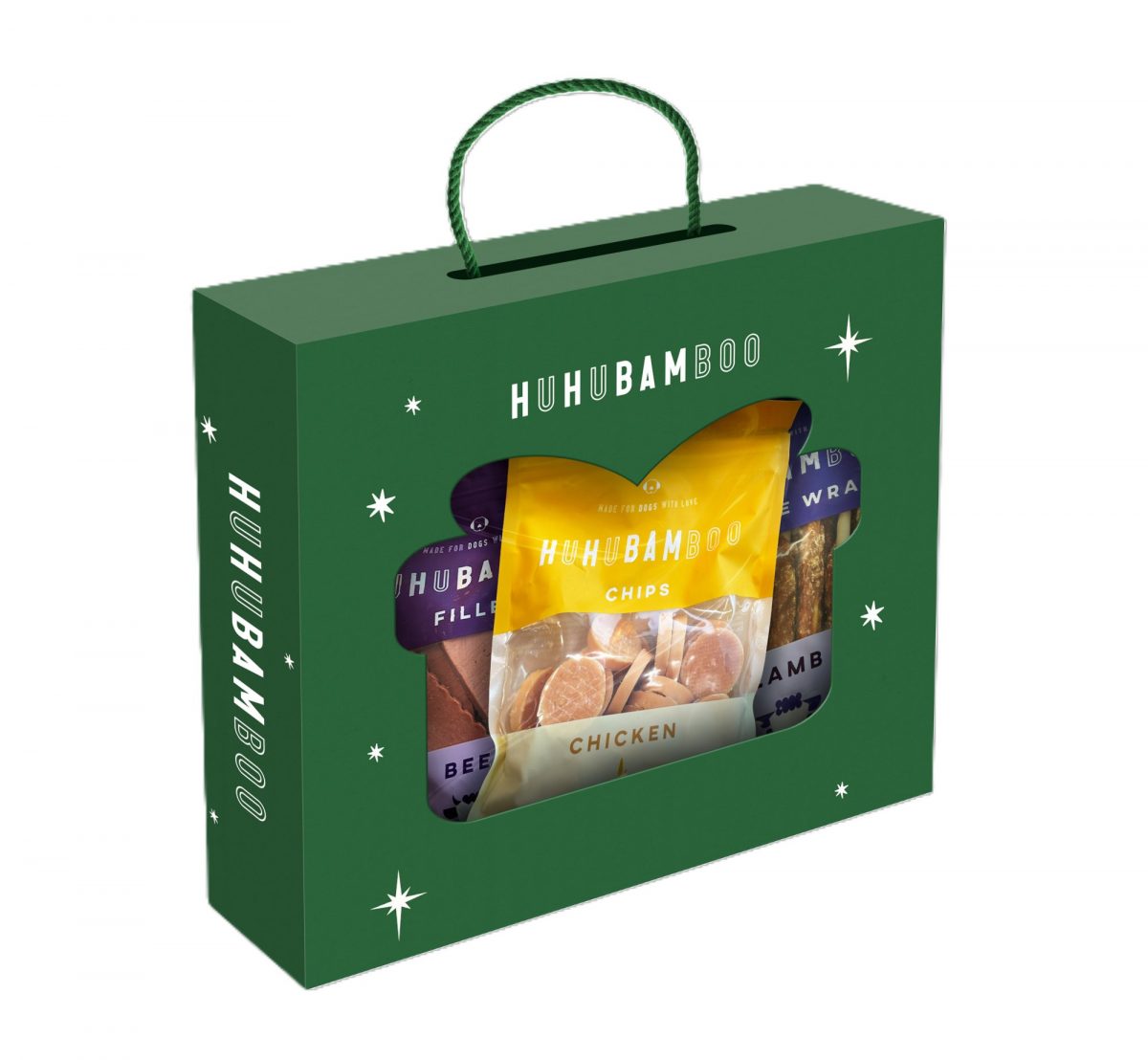 Huhubamboo vánoční box s pamlsky 4x250g