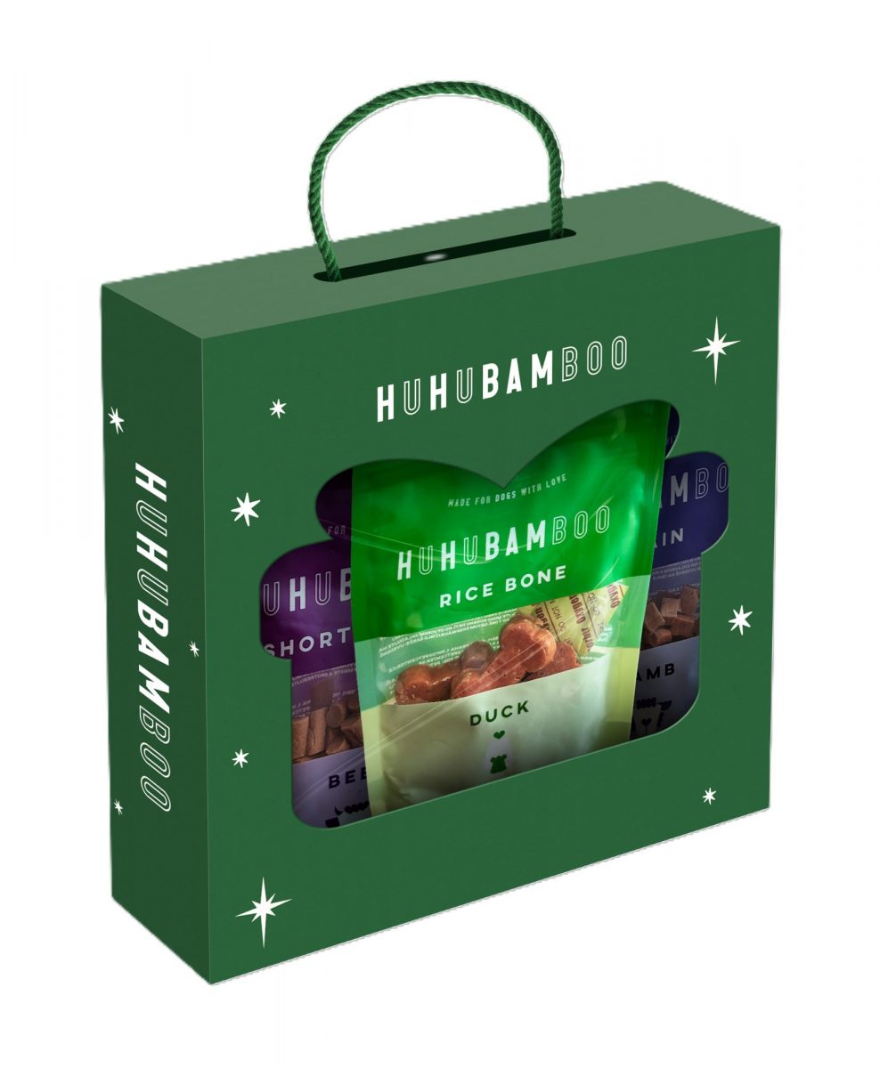 Huhubamboo vánoční box s pamlsky 6x75g