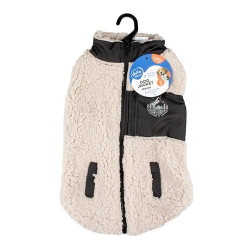 DUVO+ zimní bunda z ovčí kožešiny pro psy XS 30cm bílá/černá