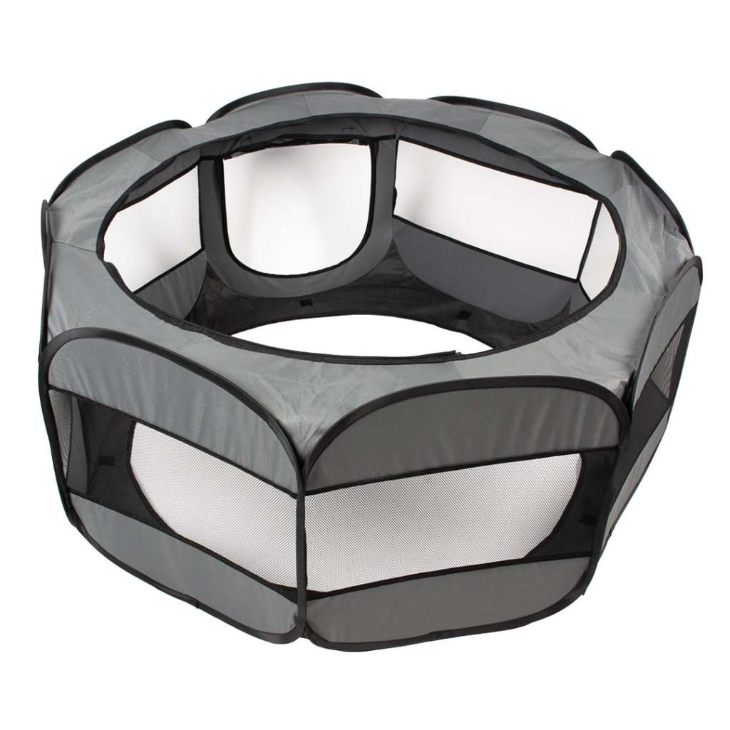 DUVO+ Skládací ohrádka pro domácí zvířata M-85x35x45cm šedá