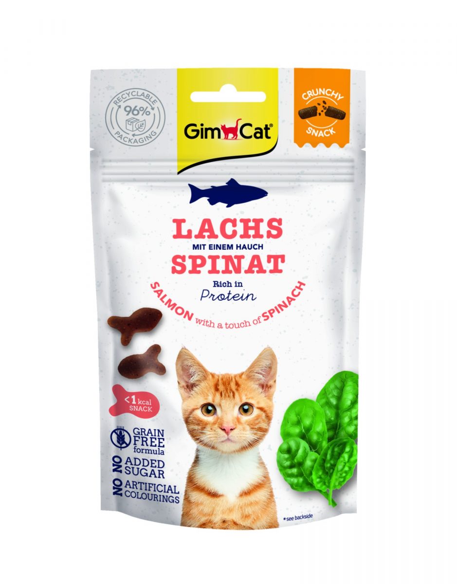 GimCat Crunchy Snacks Losos&Špenát 50g