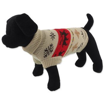 Svetr Dog Fantasy Winter Tale Vánoční pletený se soby, S 30cm