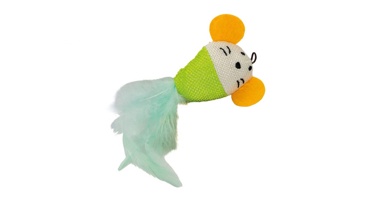 Ušatá myška tkaná s peřím 7 cm, HipHop Cat