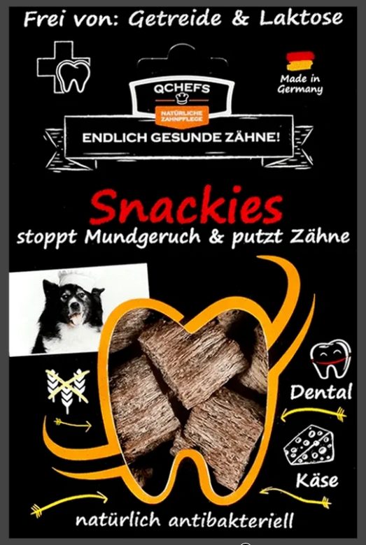 Q-Chefs Pamlsky na čištění zubů pro psy Vital Snackies, sáček 65g