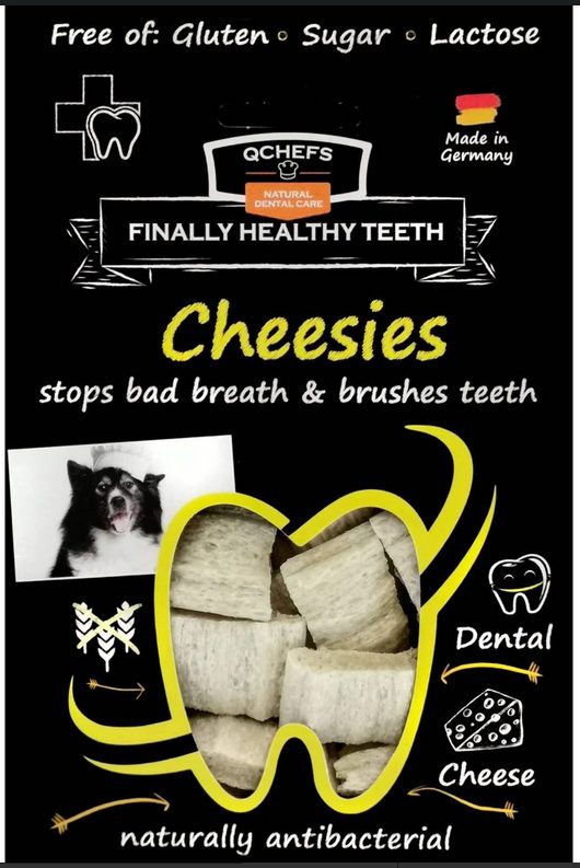 Q-Chefs Polštářky na čištění zubů pro psy Cheezies, sáček 65g