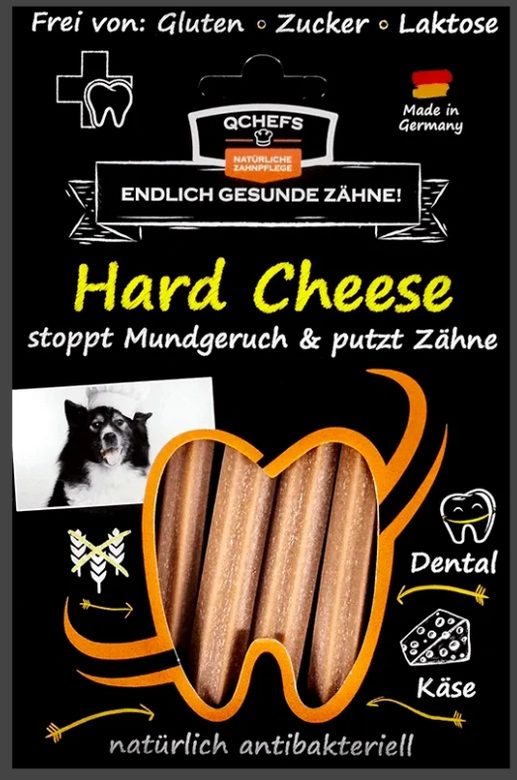Q-Chefs Tyčinky na čištění zubů se sýrem pro psy Hard cheese, sáček 100 g