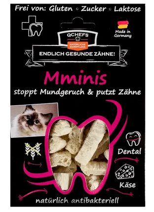 Q-Chefs Tyčinky na čištění zubů pro kočky Mminis, sáček 60g