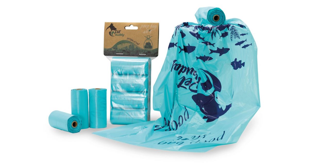 PetBuddy sáčky na exkrementy OCEÁN 4 role/ á 20 sáčků s potiskem a vůní