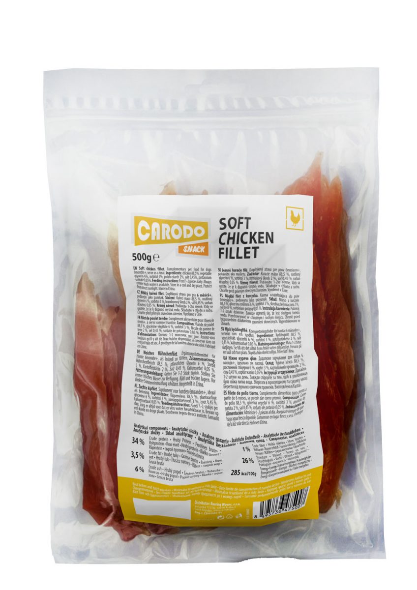 CARODO Dog poch. Měkký kuřecí filet 500g