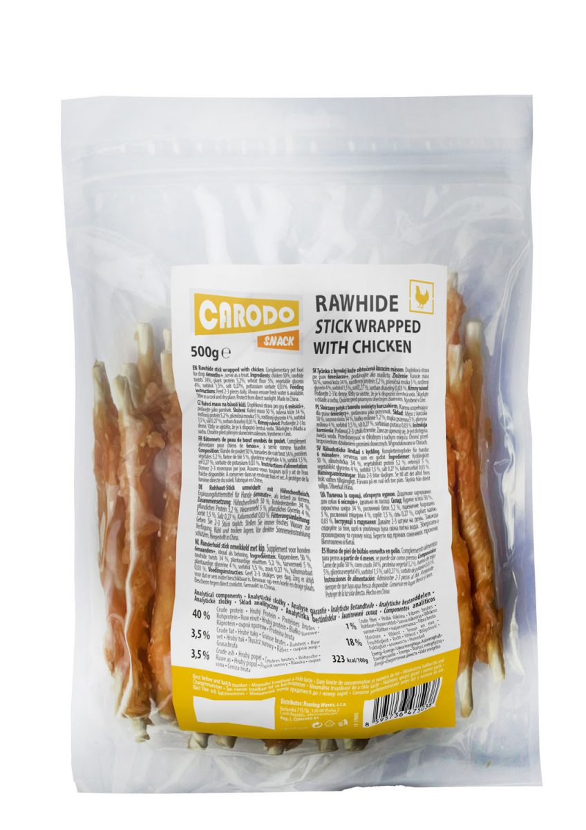 CARODO Dog poch. Kuřecí maso na bůvolí kůži 500g