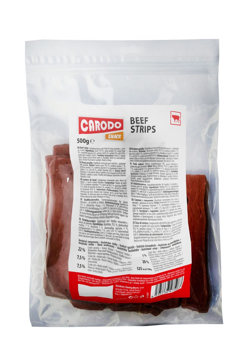 CARODO Dog poch. Hovězí proužky 500g