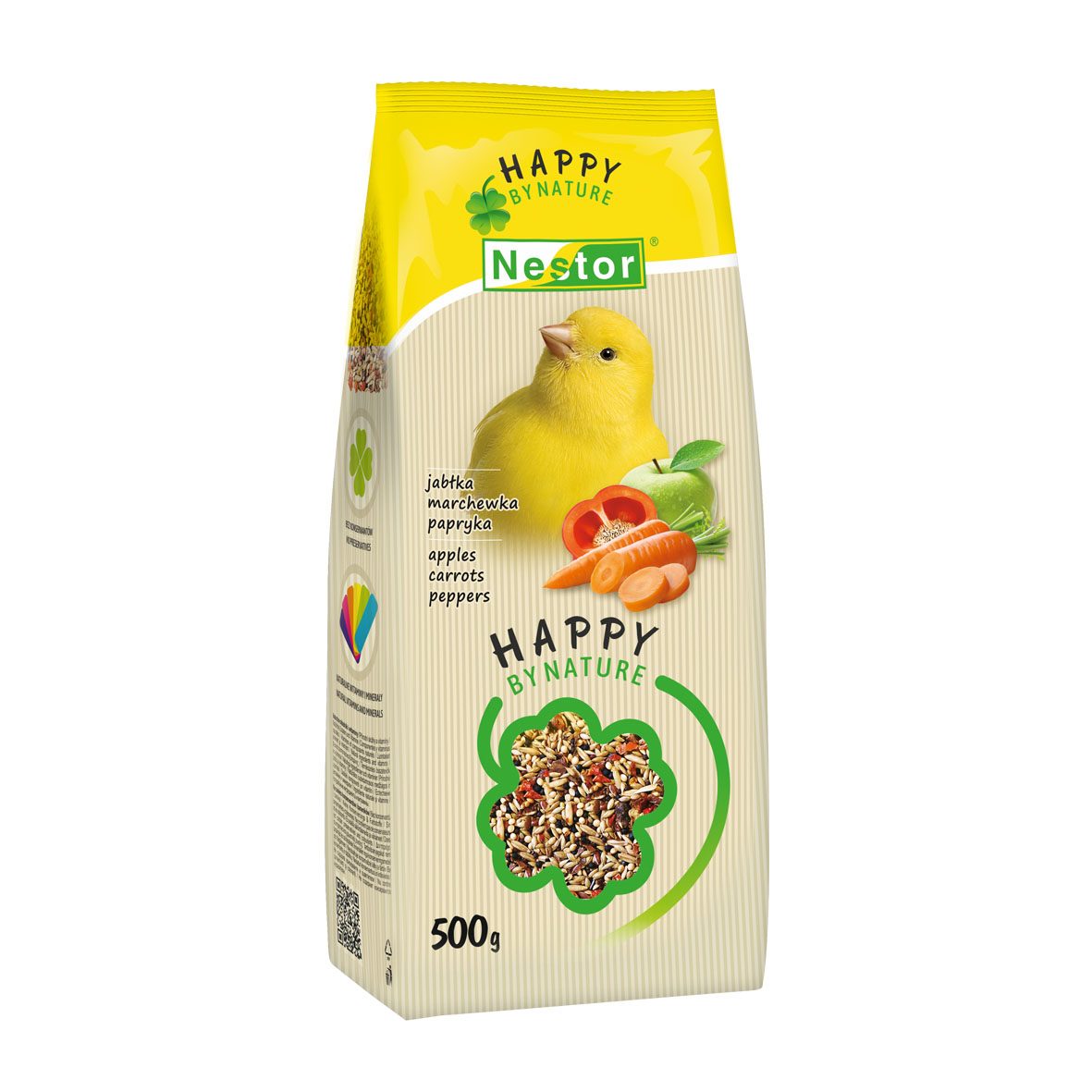 NESTOR HAPPY krmivo pro kanáry s paprikou, ovocem a mrkvičkou 500g