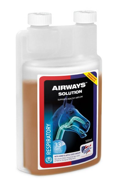 Equine America Airways solution pro rychlé zvýšení průchodnosti dýchacích cest, láhev s dávkovačem 500ml