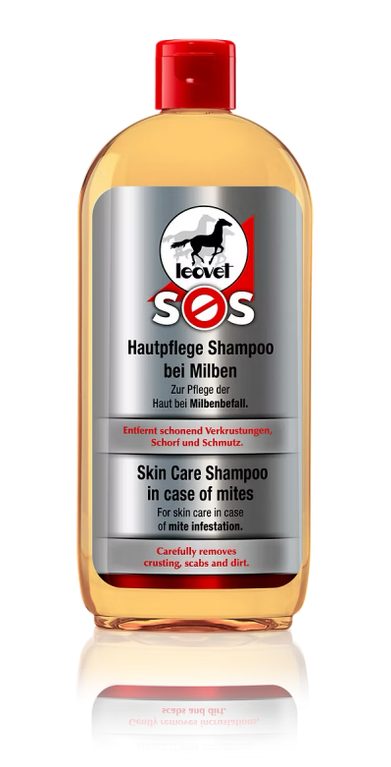 Jemný šampon na porušenou kůži, při letní vyrážce a při napadení roztoči Leovet SOS Hautpflege Shampoo, láhev 500ml