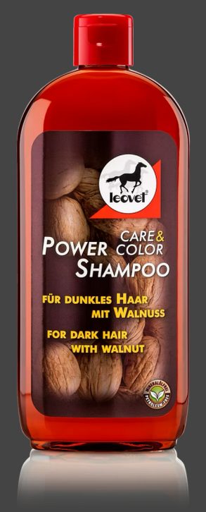 Šampon pro tmavé koně s vlašským ořechem Leovet Power shampoo walnuss, láhev s rozprašovačem 500ml