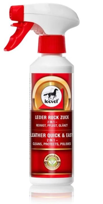Rychlý čistič na kůži a kožené výrobky Leovet Leder Ruck Zuck, lahvička s rozprašovačem 250ml