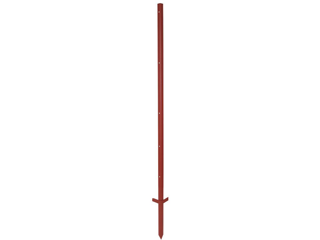 Kovový sloupek pro elektrický ohradník KERBL 444215 150cm, 5 otvorů, dvojitý nášlap, červený