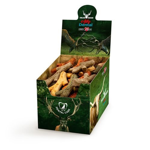 COBBYS PET AIKO Dental DEAR DEER jelení roh L 17cm/135g dentální pochoutka pro psy s kolagenem