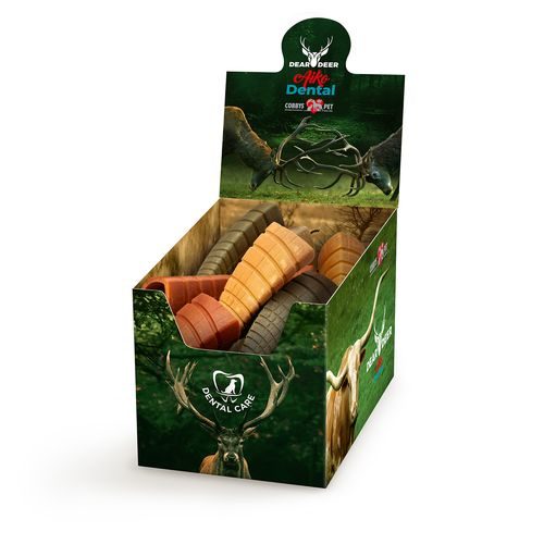 COBBYS PET AIKO Dental DEAR DEER kravský roh L 17cm/135g dentální pochoutka pro psy s kolagenem