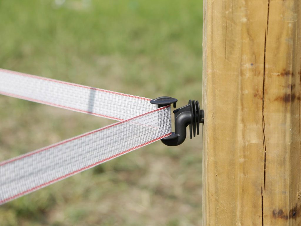 Rohový izolátor pro elektrický ohradník KERBL 441376 CAVALLO, na pásku, s vrutem, O 8 mm