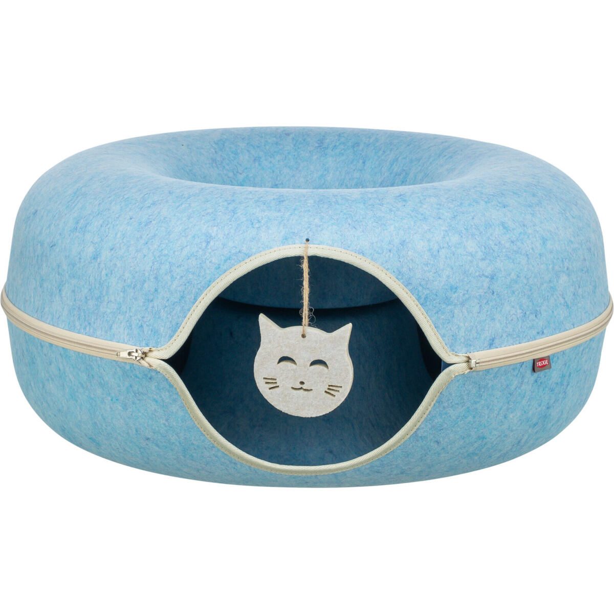 Filcová boudička - donut, ø 60 cm, s hračkou, modrá