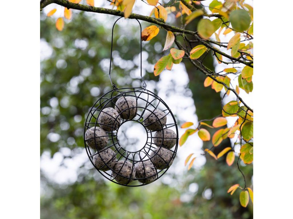 Závěsné krmítko pro ptáky - kroužek na lojové kuličky KERBL 87045 CIRCLE, kov 24x8x24 cm