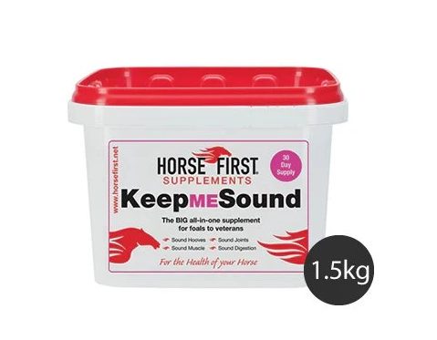 Důležité živiny pro optimální zdraví v jedné odměrce Horse First Keep Me Sound, balení 1,5kg