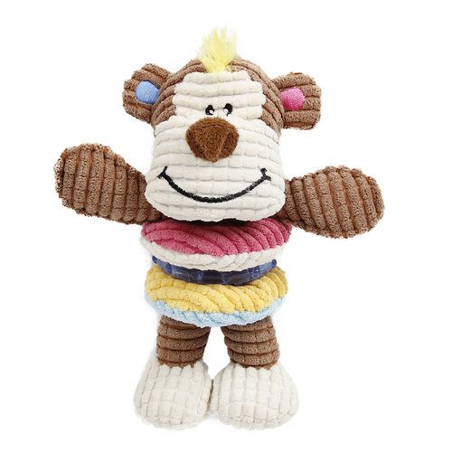 EBI Plyšová hračka pro psy s pískátkem a TPR kroužkem OPICE 16x19cm