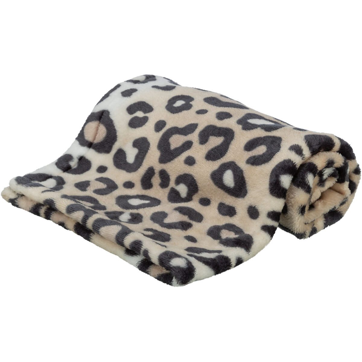 Plyšová deka LEO, vhodná pro alergiky, 100 x 70 cm, krémový leopard