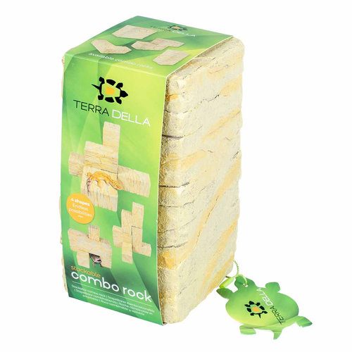 TERRA DELLA Stavební prvky do terária s pískovým kamenným vzhledem 2 Beige 18x9x9cm
