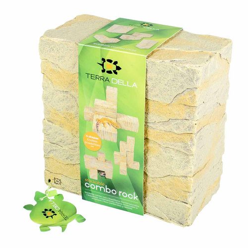 TERRA DELLA Stavební prvky do terária s pískovým kamenným vzhledem 1 Beige 18,5x9x18cm