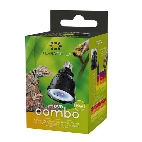 TERRA DELLA Combo UVB LED bodové světlo do terária 5W 8x8x11cm