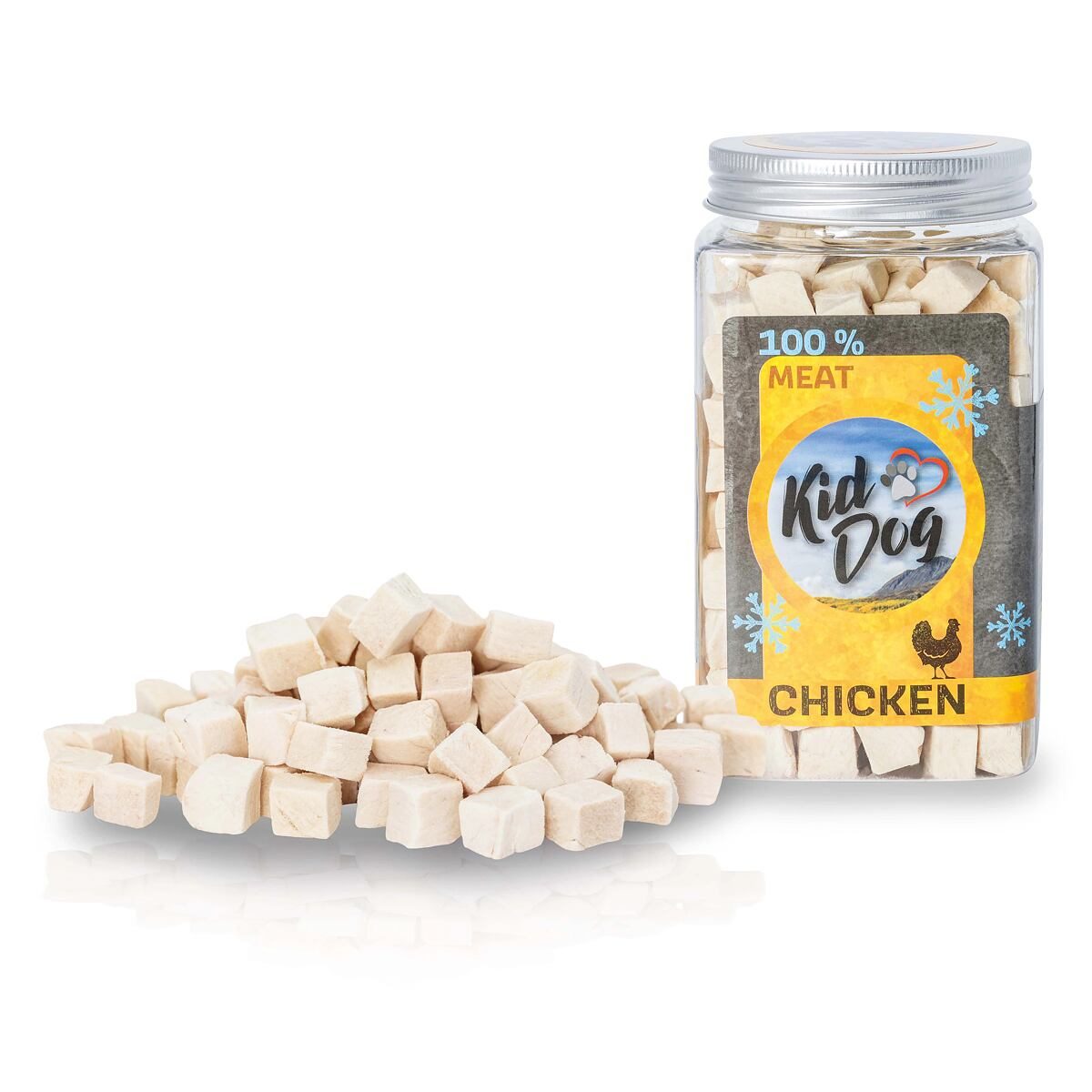 KIDDOG Super Premium 100% freeze dried CHICKEN CUBES - čisté kuřecí maso sušené mrazem 80 g