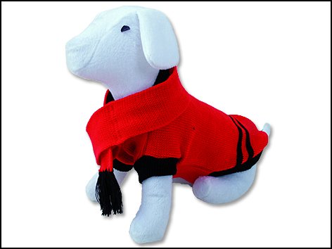Svetr DOG FANTASY se šálou červený XL výprodej