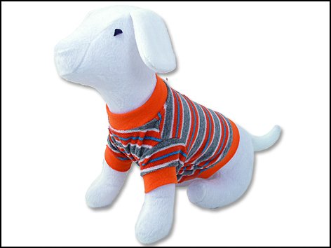 Triko DOG FANTASY s proužky oranžové M/L
