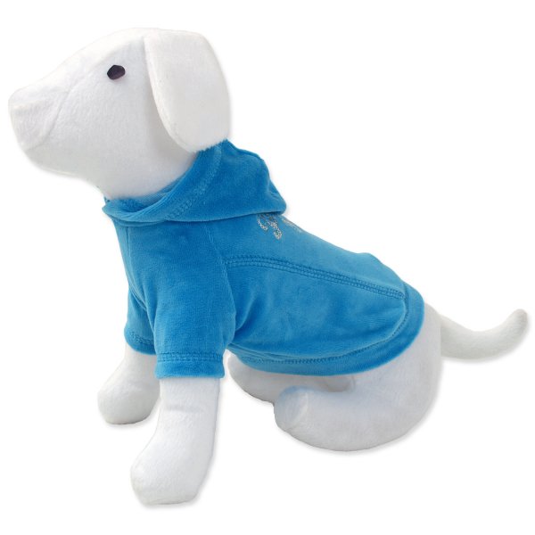 Triko DOG FANTASY s kapucí modré L