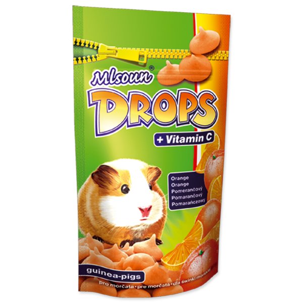Mlsoun Drops pro hlodavce pomeranč 75g