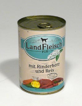 LANDFLEISCH Premium pes konz. hovězí srdce+rýže 400g