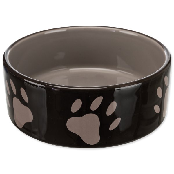 Miska keramická pes s béž.tlapkami Hnědá 1,4l 20cm