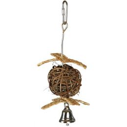 Natural Living-proutěný míček s rolničkou pro ptáky 5,5/18cm