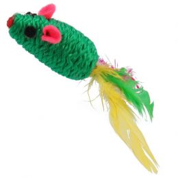 Hračky MAGIC CAT myška bavlněná s pírky 6 cm 1ks