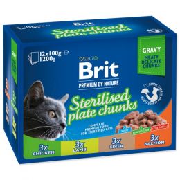 Brit Premium Cat kapsa Sterilised Plate 1200g (12x100g)