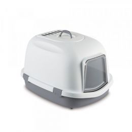 Toaleta Super QUEEN  71 x 55 x 46,5 cm, bílá/kamenně šedá