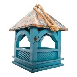 PetBuddy altánek tyrkys, krmítko pro ptáky, 20 x 20 x 30 cm, cedrové dřevo